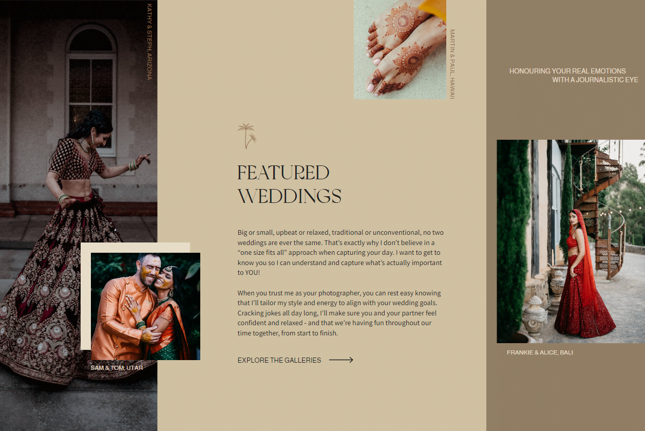 Website for wedding photographers